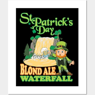 St Patricks Day Blond Ale Waterfall Posters and Art